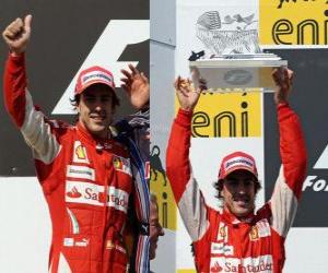 yapboz Fernando Alonso - Ferrari - Hungaroring, Macaristan Grand Prix (2010) (2 sıra)